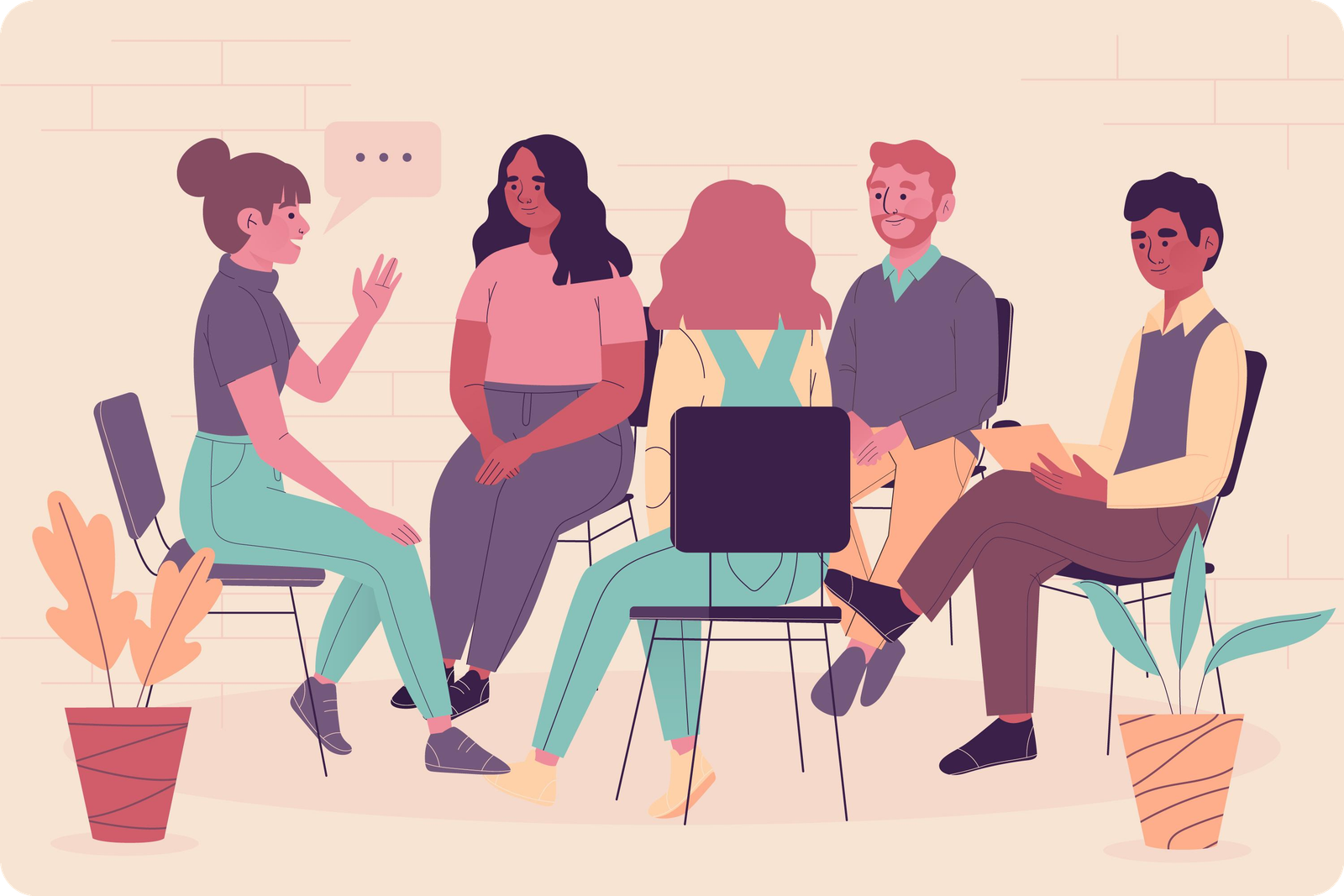 Pessoas sentadas em círculo dialogando
